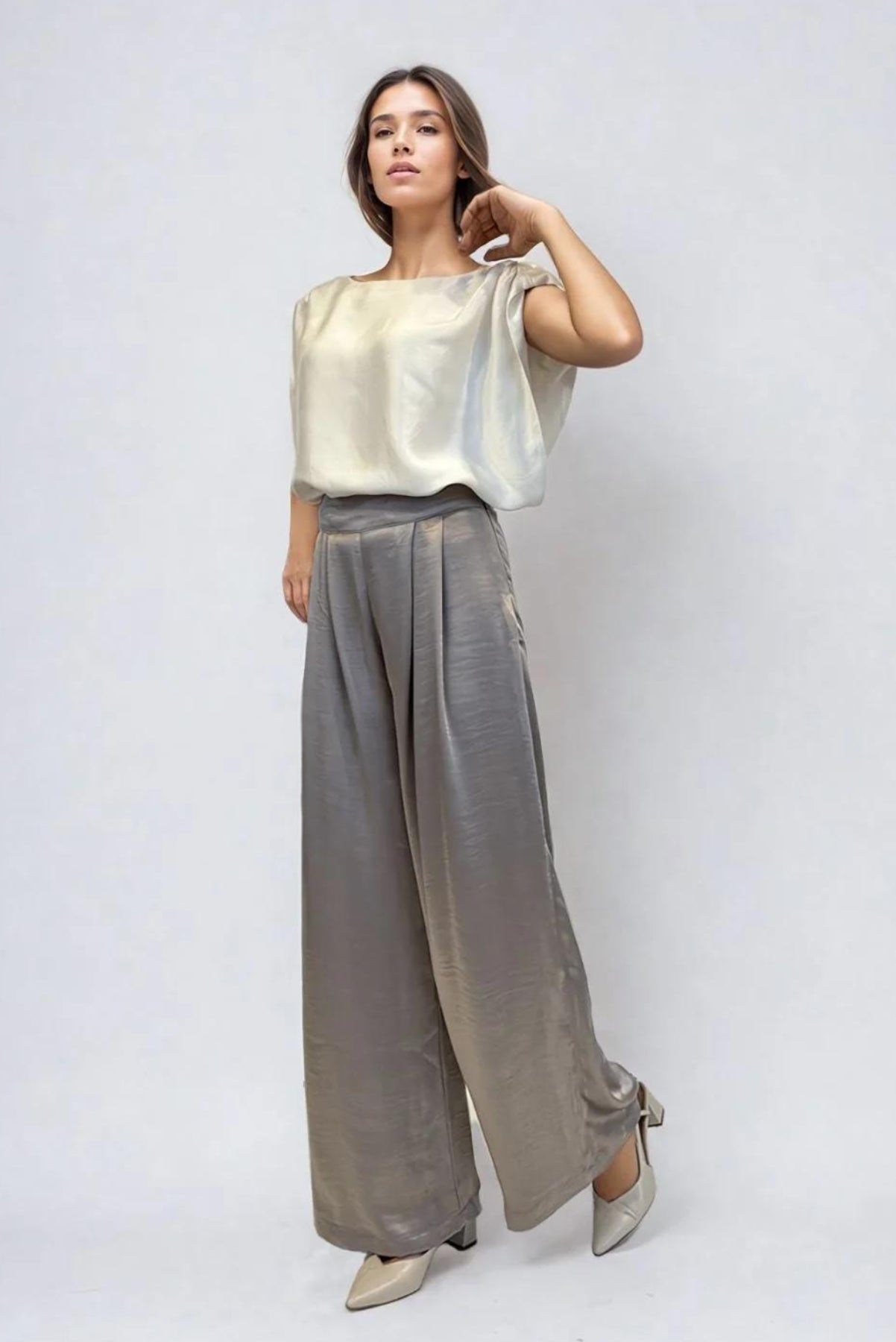 Graphite Grey Pleated Trousers