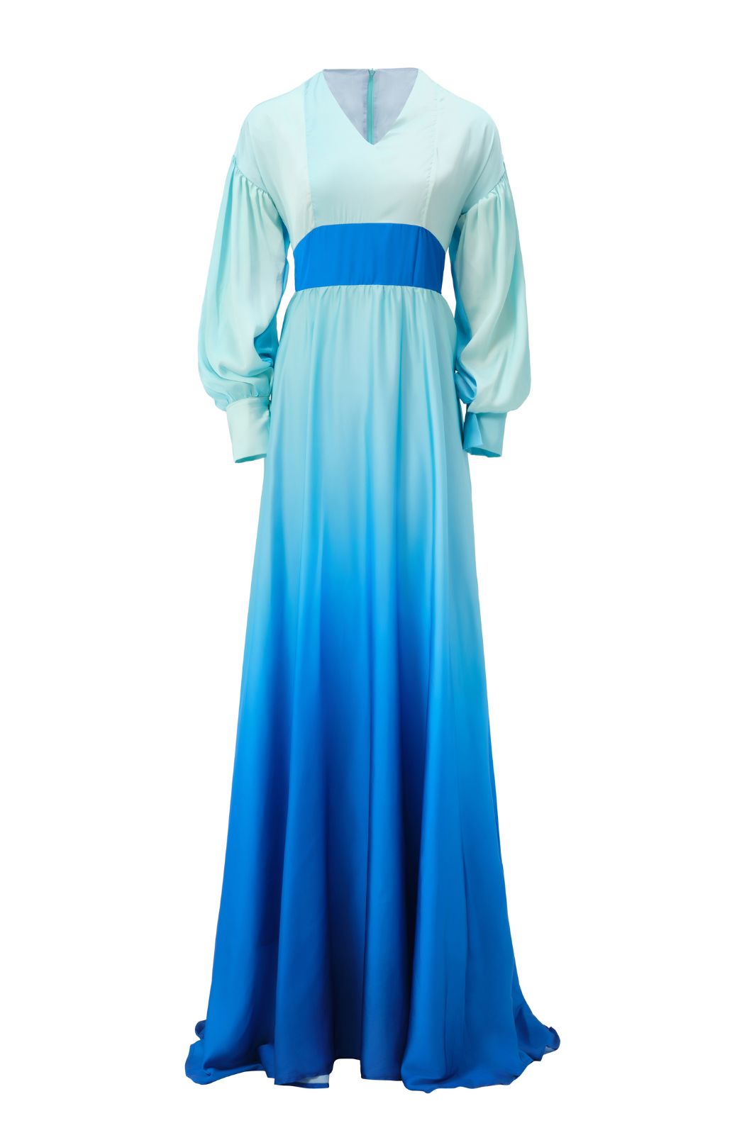 Azure Blue Maxi Satin Dress