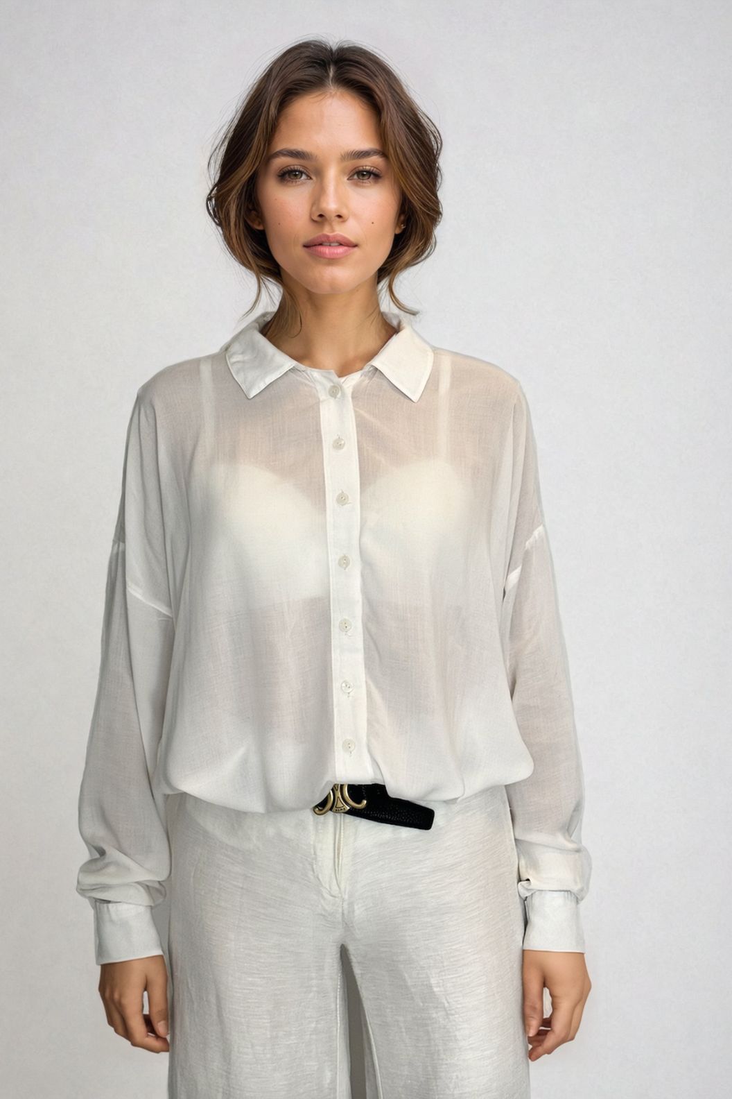 Serenity Classic White Transparent Blouse