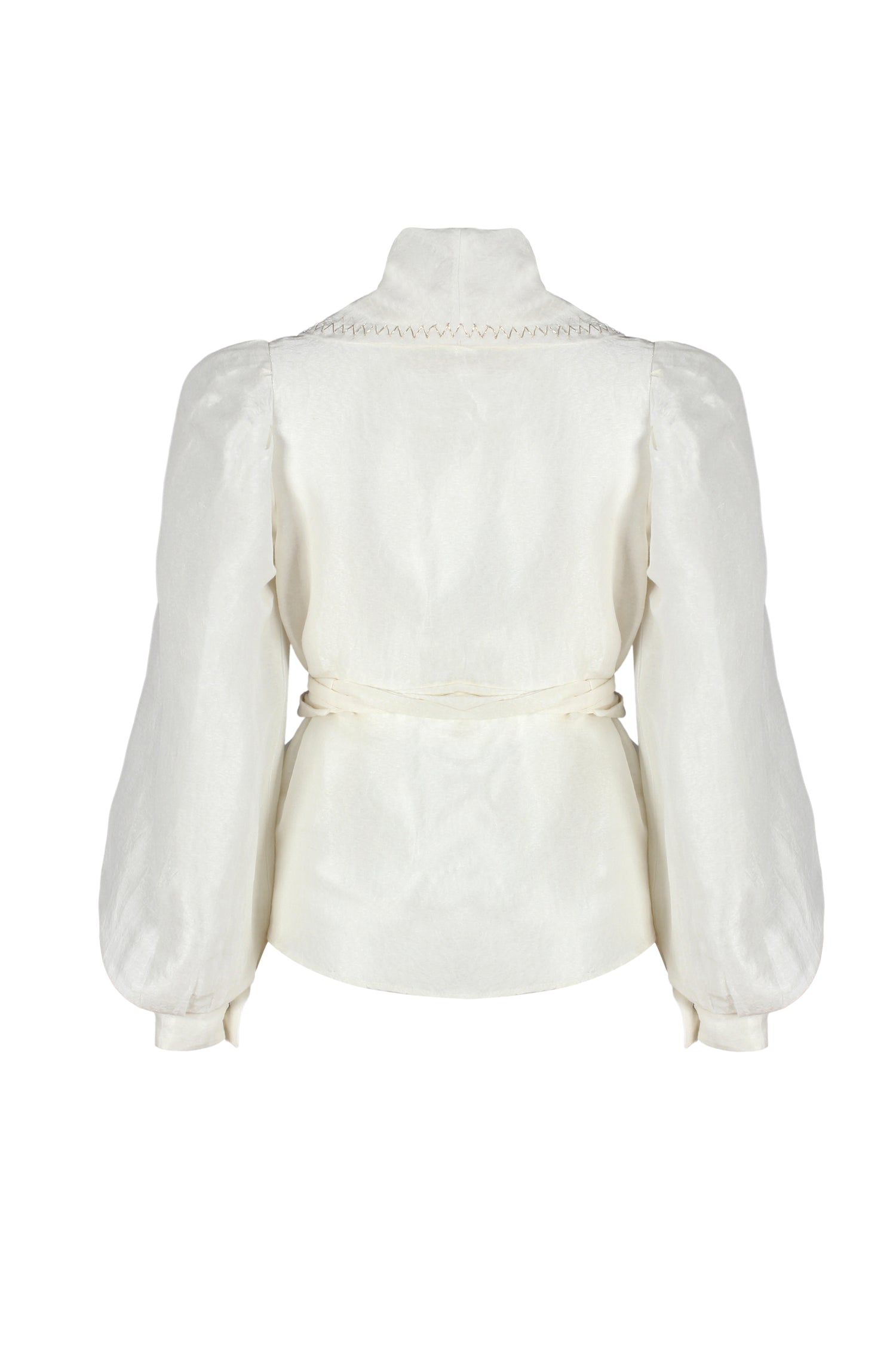 Silver Embroidered Fortissimo Silk Blouse