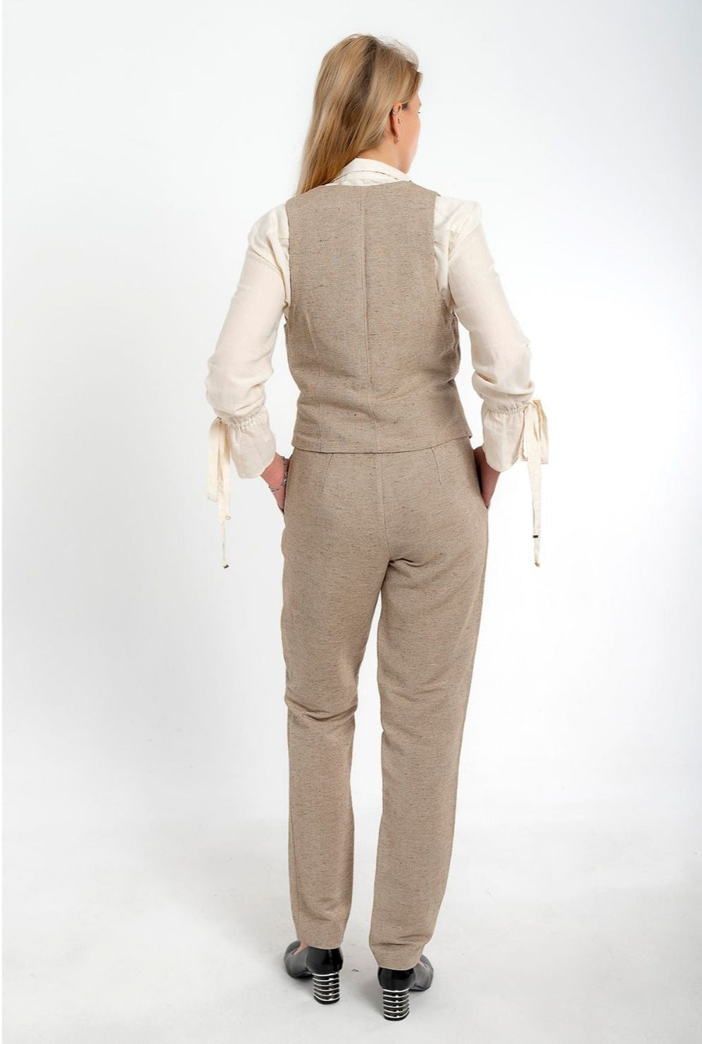 Mocha Silk & Wool Trousers