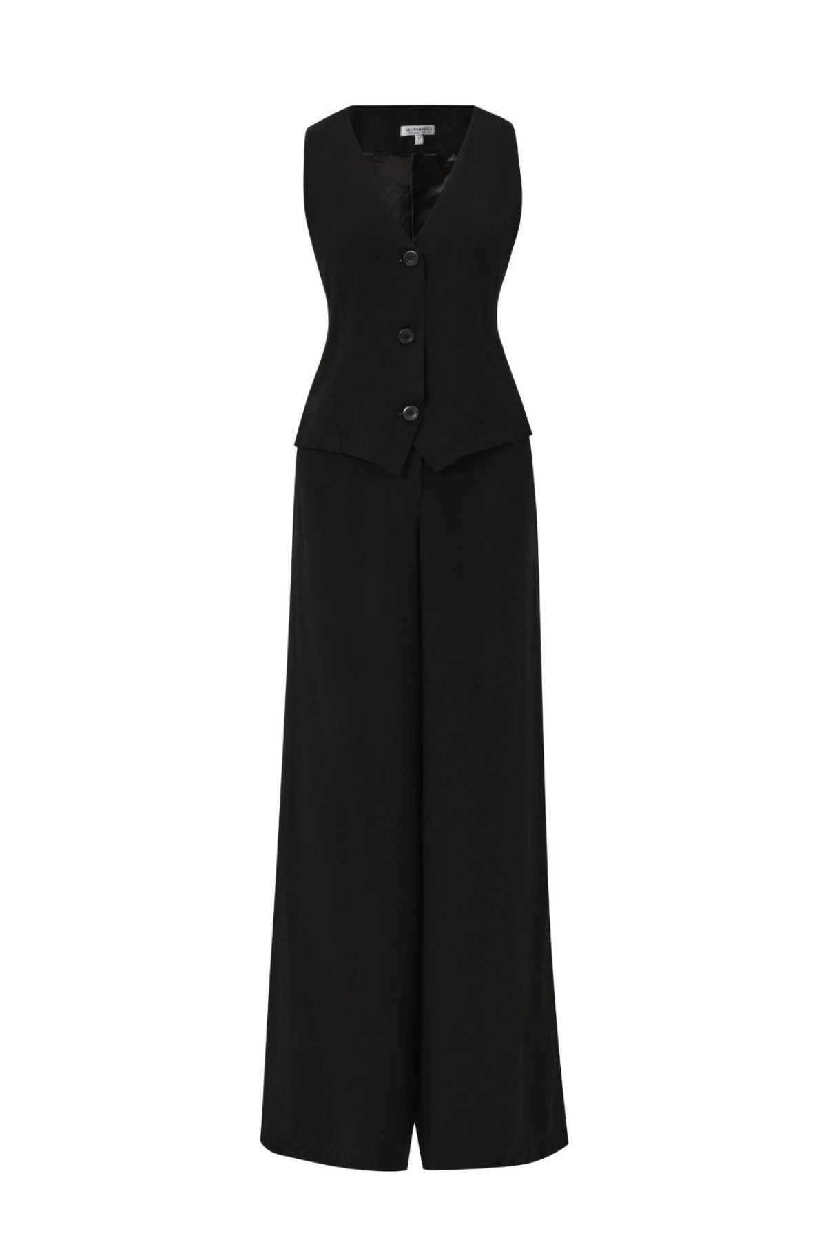 Classic Black Maxi Linen Trousers