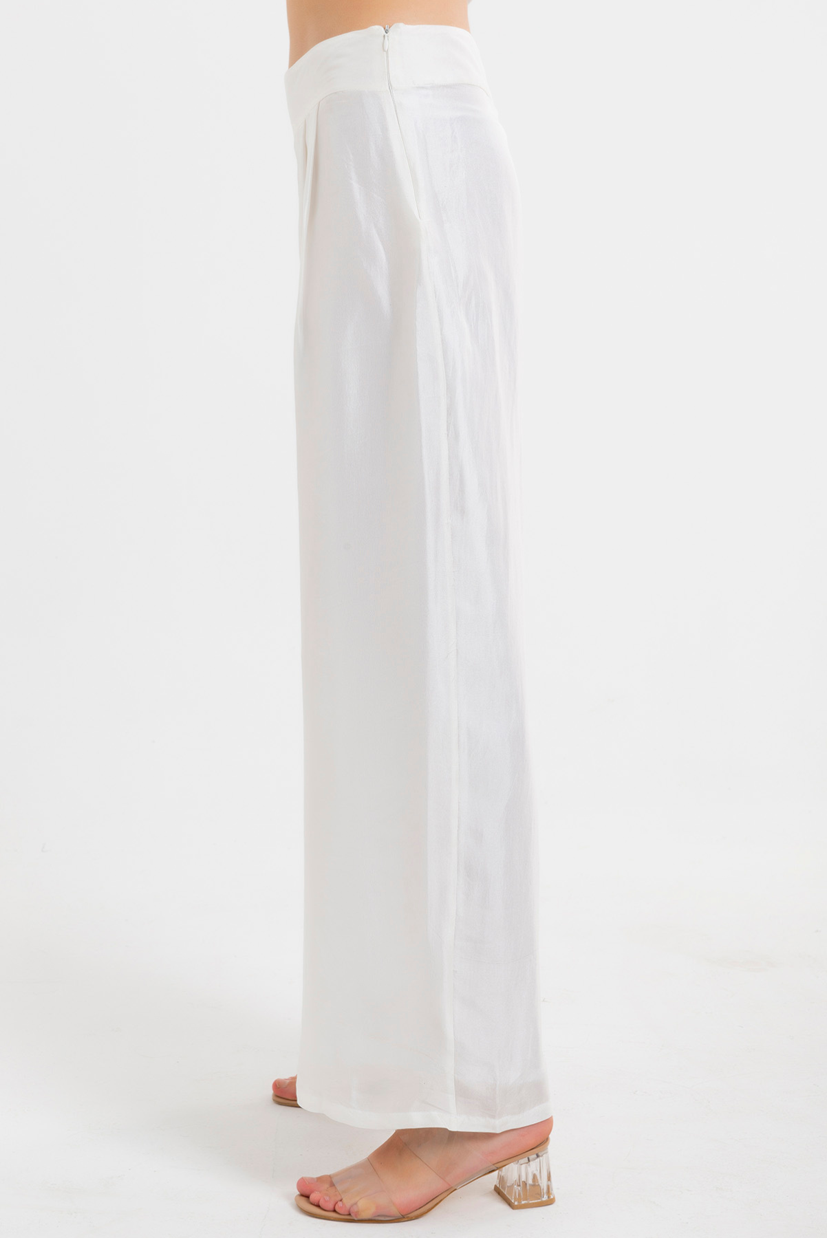 White Pure Silk Trousers