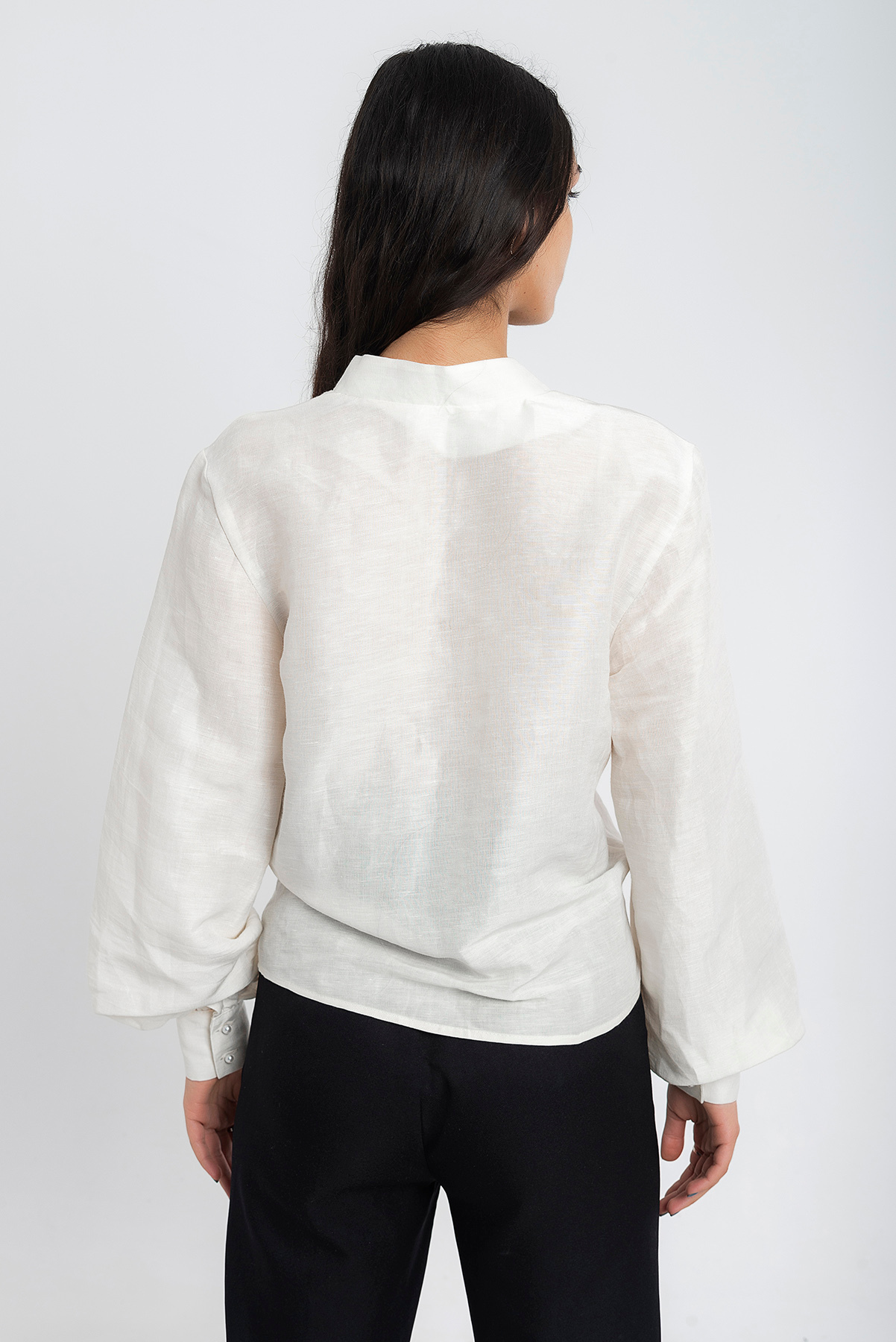 Elegance White Silk Blouse