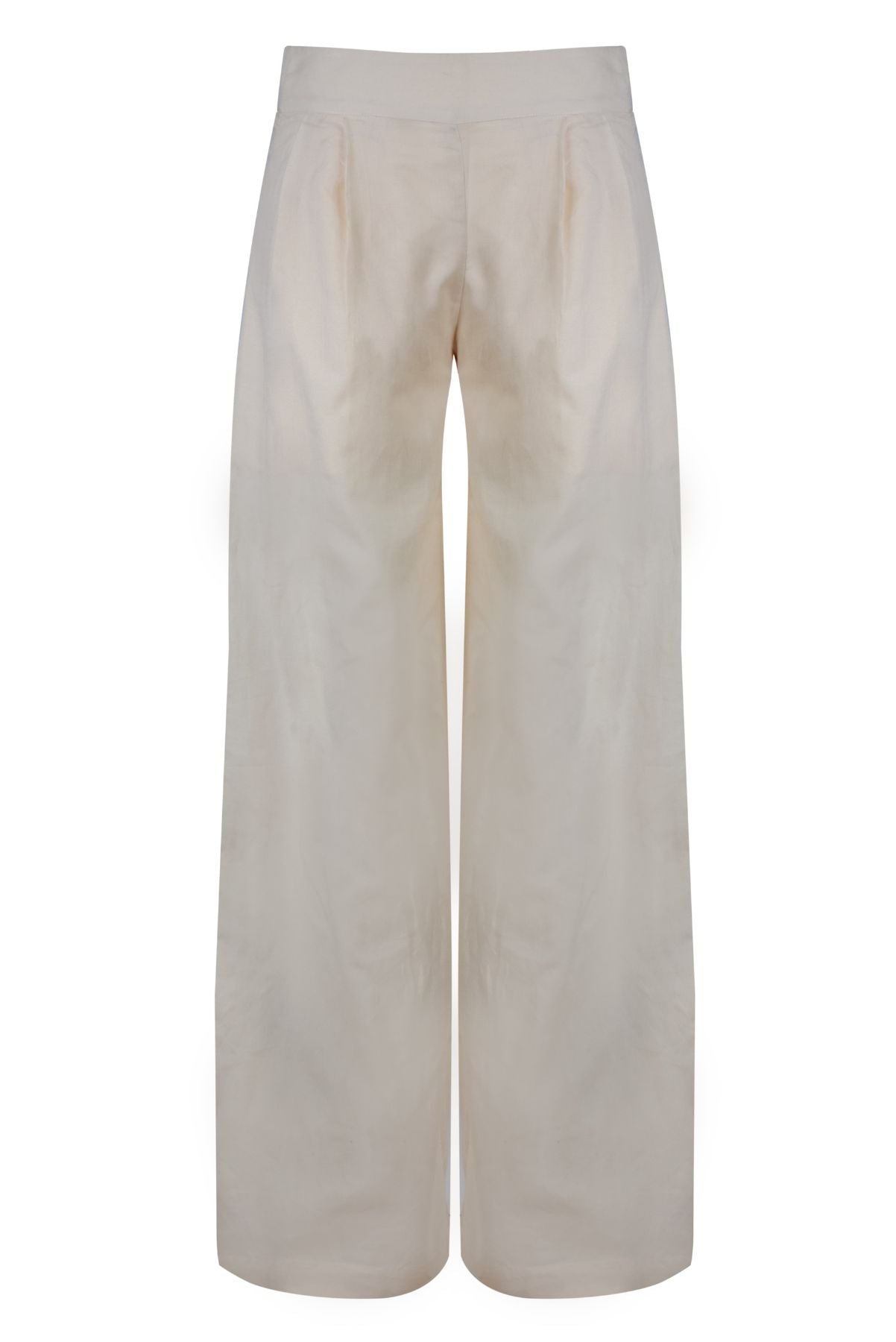 Pleated Silk and Organic Cotton Trousers