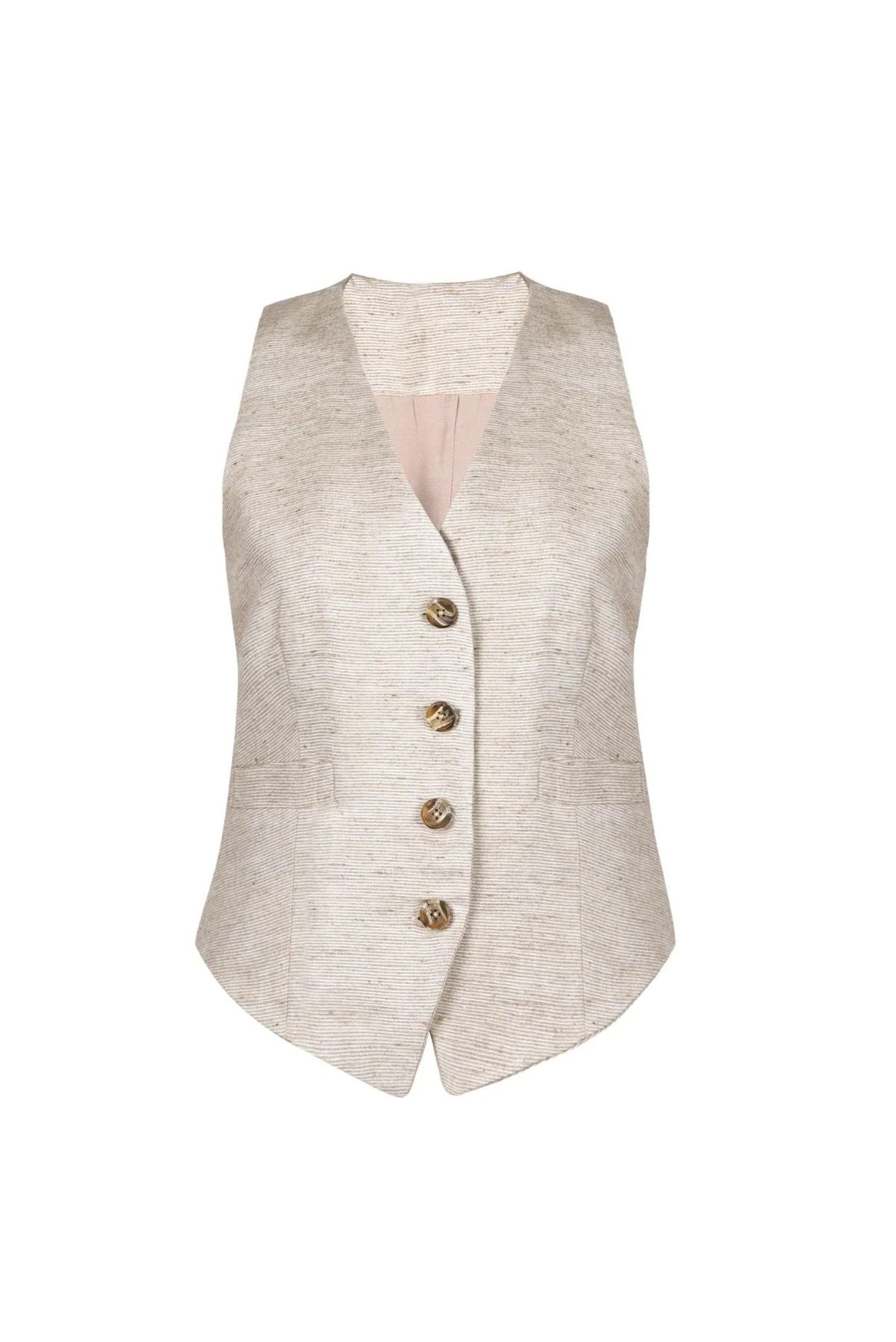 Latte Silk and Wool Waistcoat