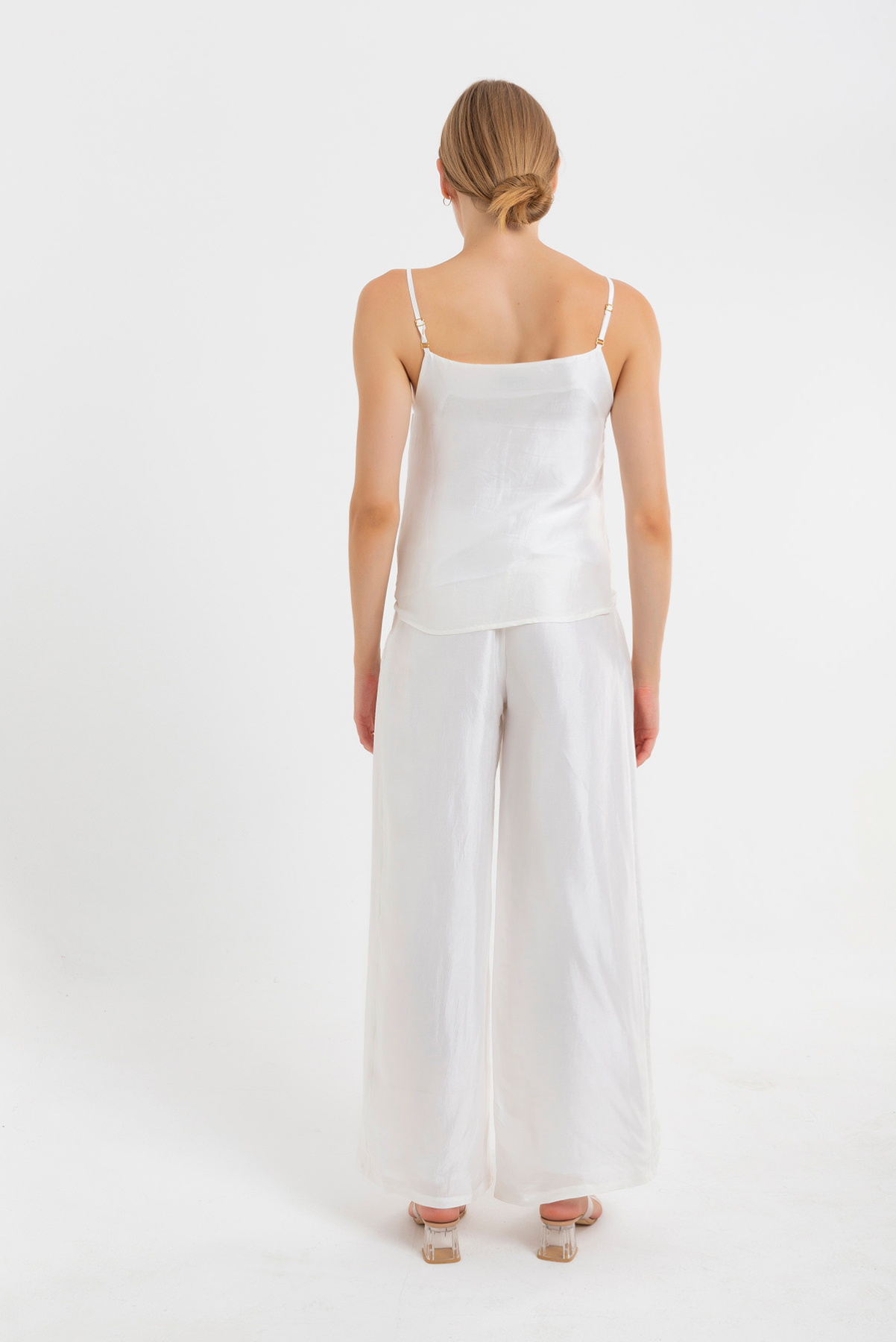 White Pure Silk Trousers