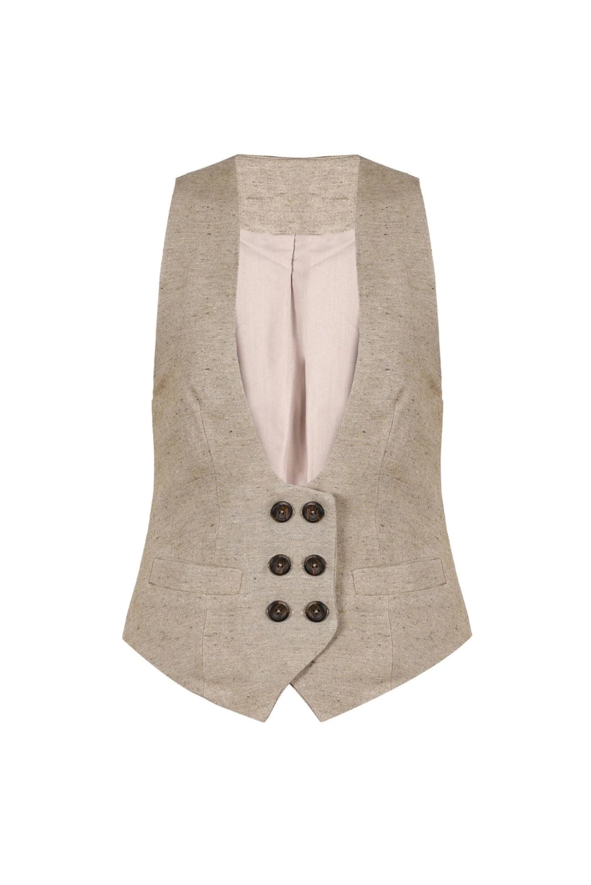 Mocha Gilded Silk & Wool Waistcoat