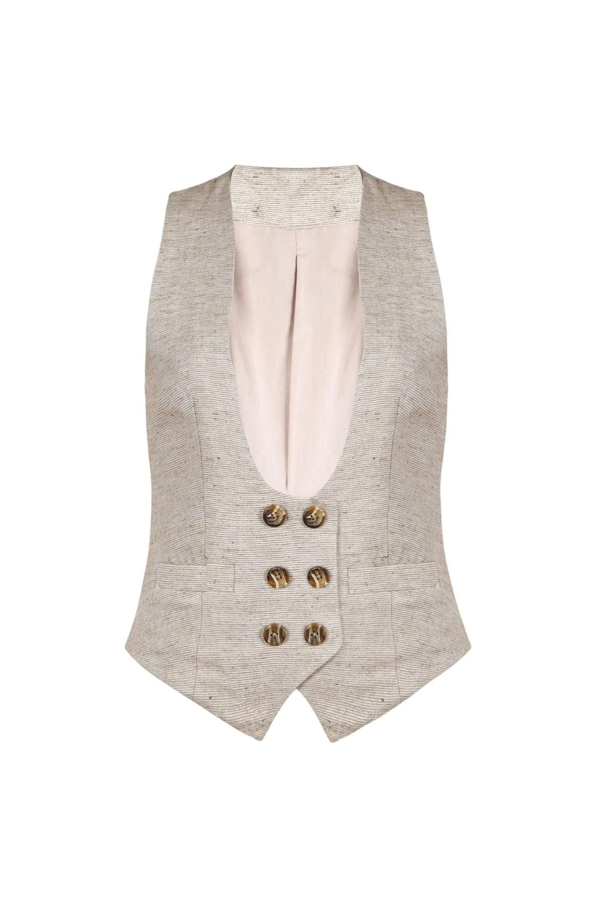 Gilded Latte Silk & Wool Waistcoat