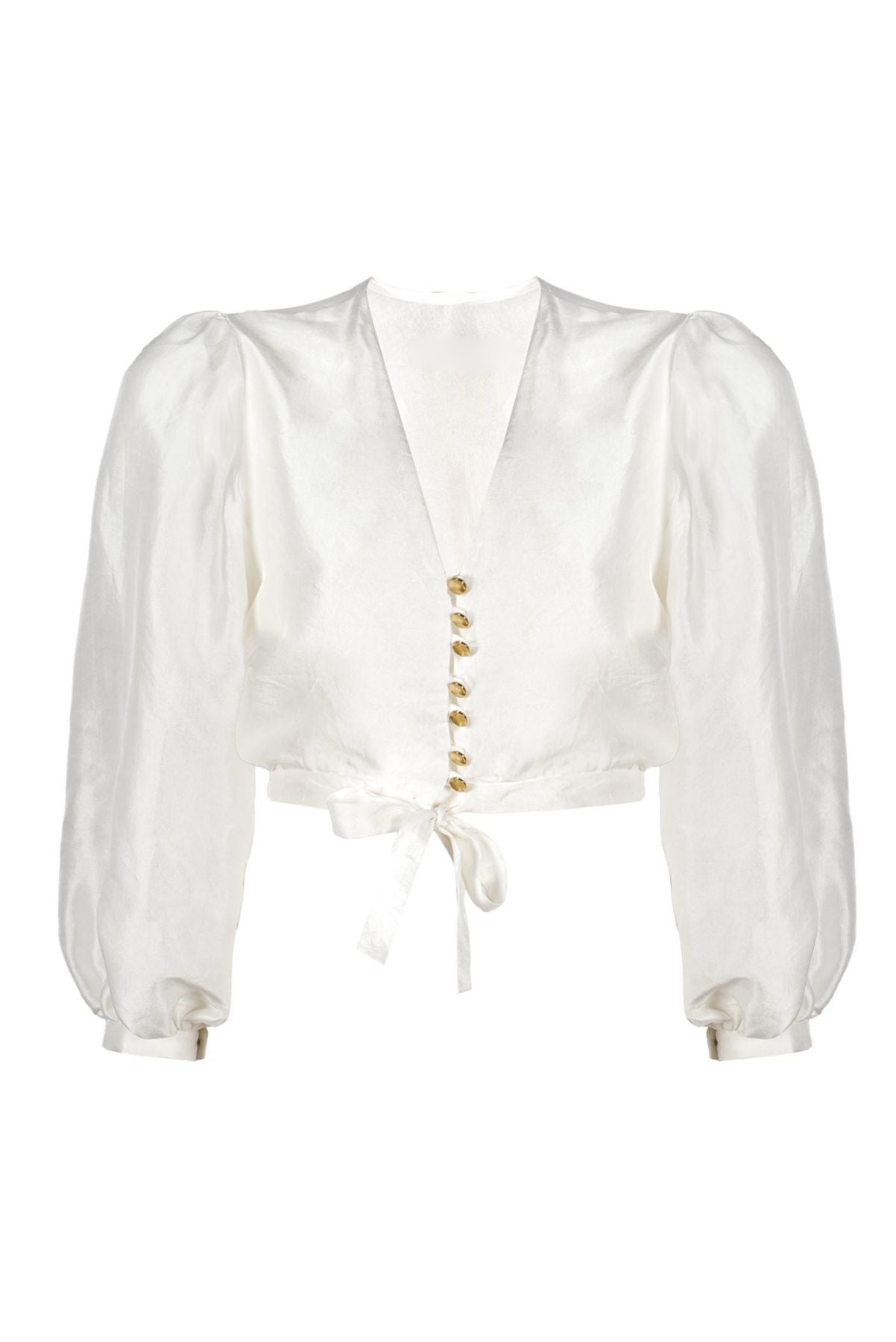 Gold Button Silk Blouse