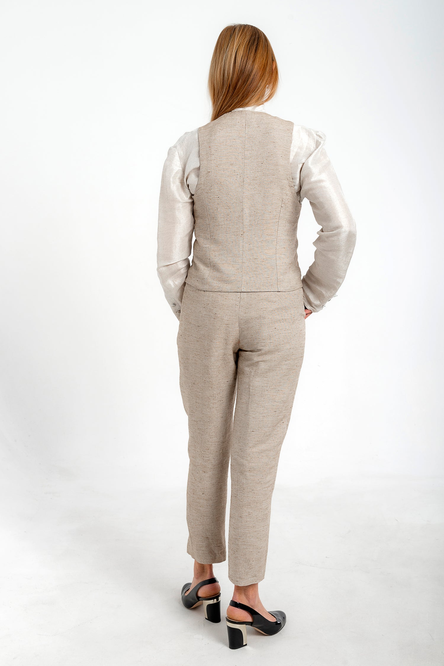 Latte Silk & Wool Trousers