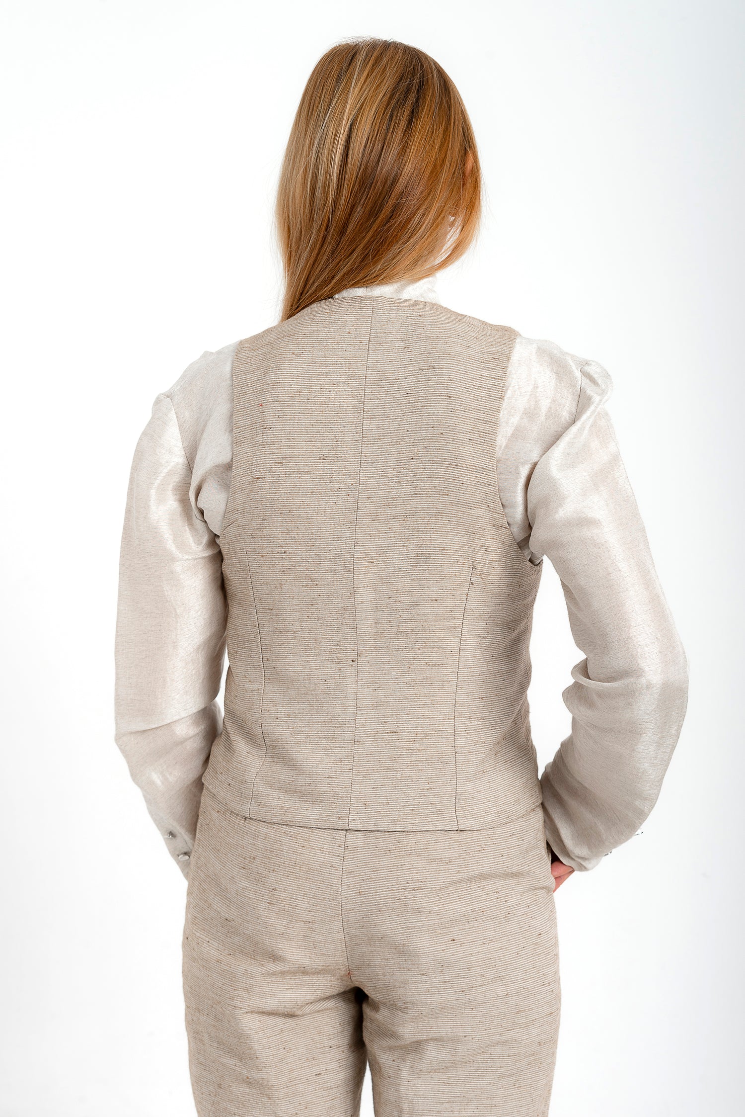 Latte Silk and Wool Waistcoat