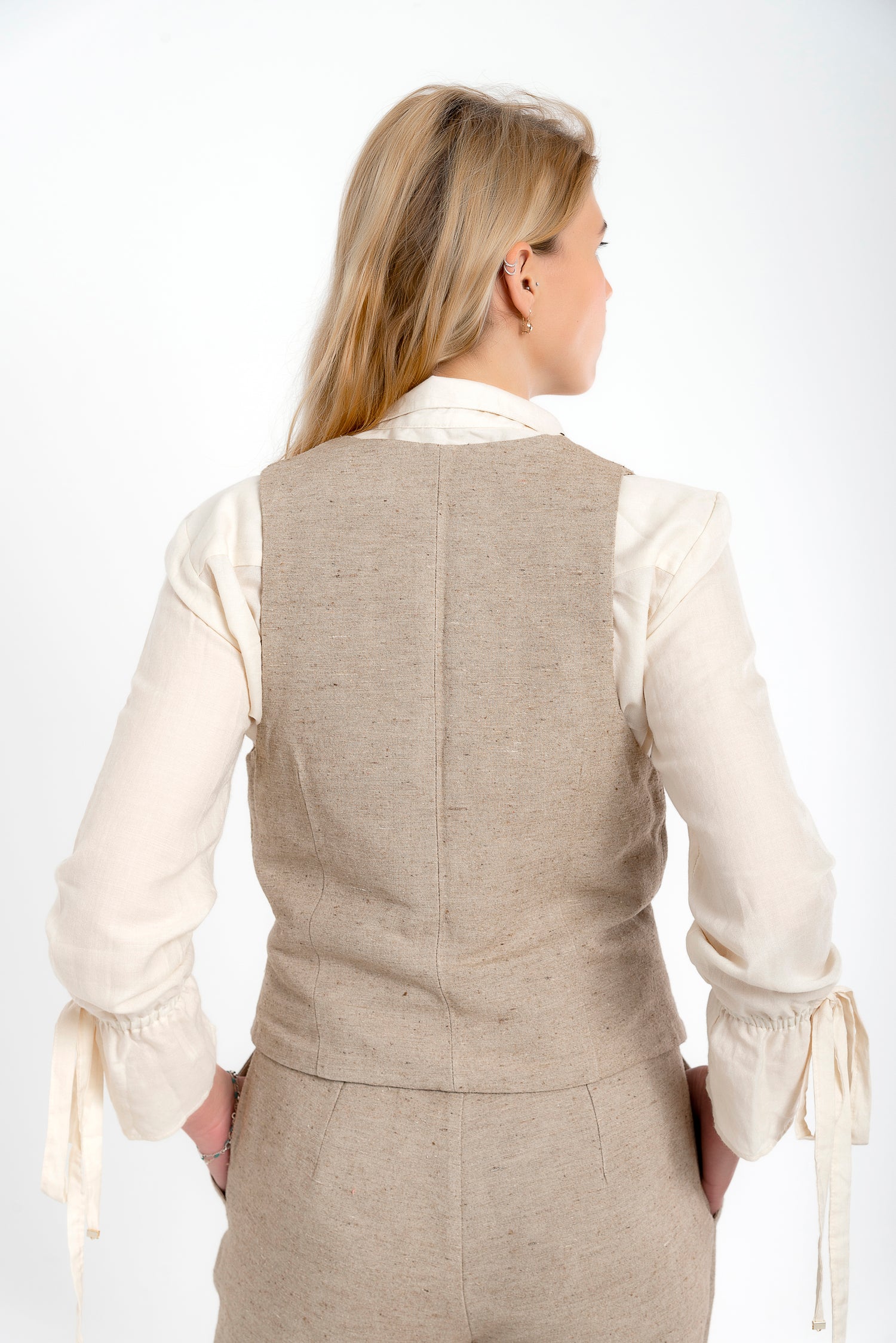 Mocha Gilded Silk & Wool Waistcoat