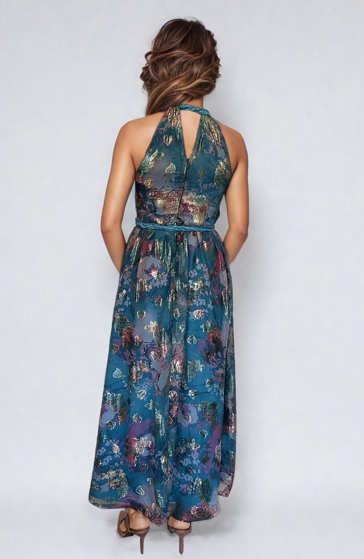 Floral Blue Maxi Dress