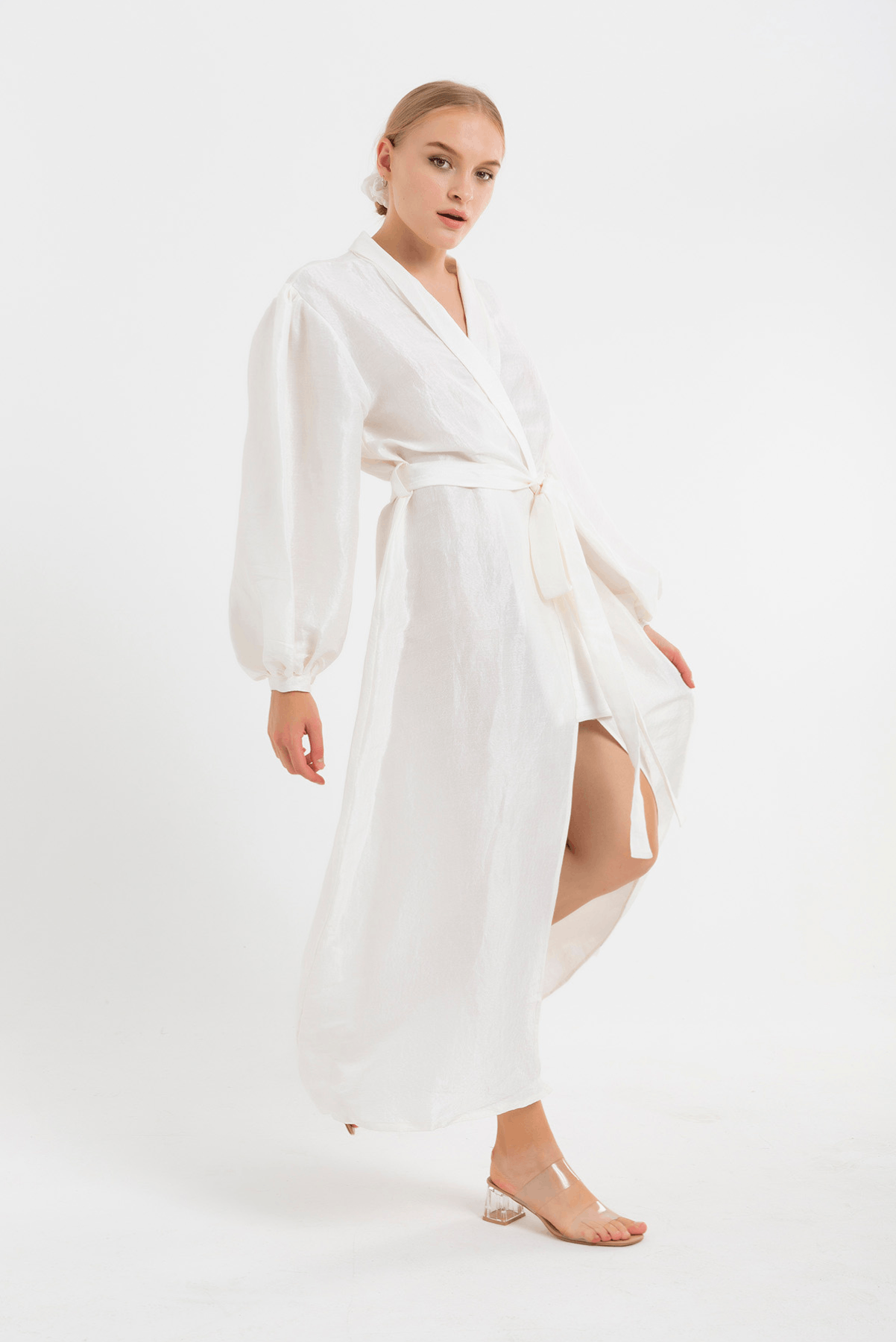 Pure Handwoven Silk White Robe