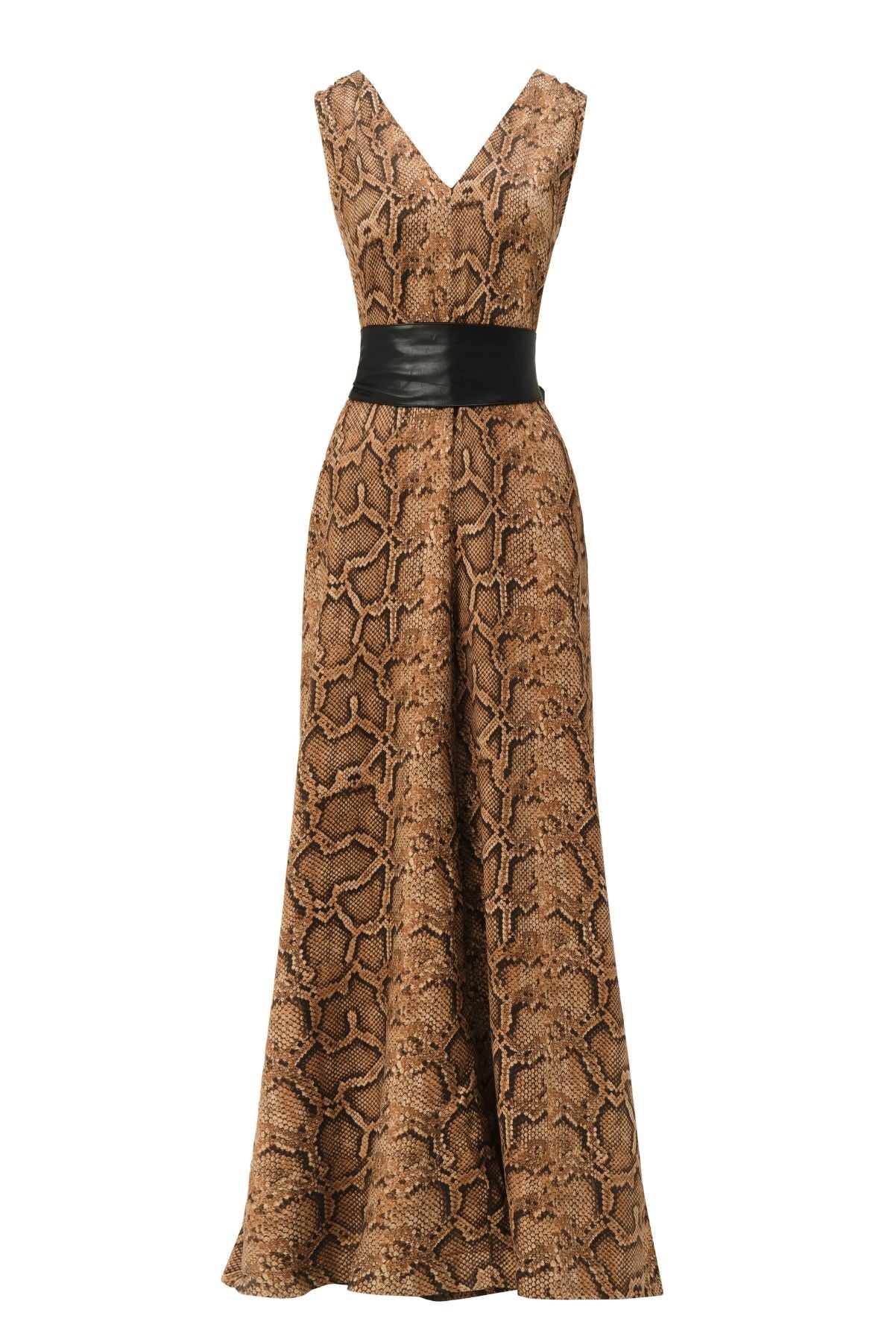 Python Snakeskin Crepe Jumpsuit